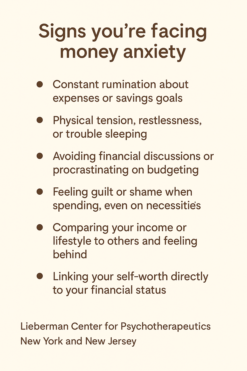 money anxiety how to stop worrying about money therapy for high-level professionals in New york